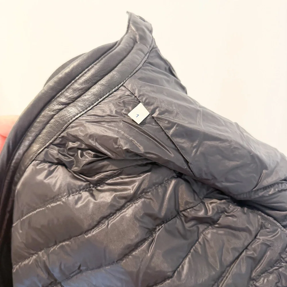 Moncler full leather Quilted Jacket Size 1 (Fits more like Size Small) JU0011 - Picture 7 of 15